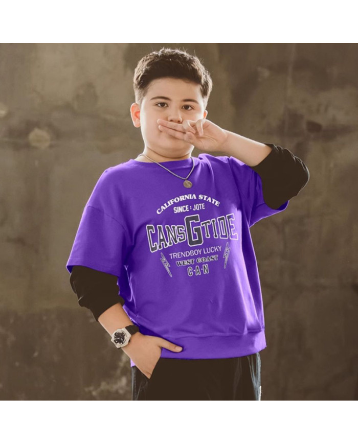 autumn big fat child  large printing long sleeve sweat shirt