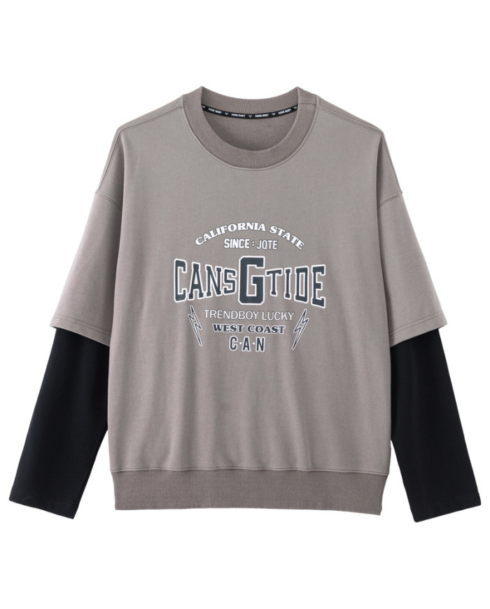 autumn big fat child  large printing long sleeve sweat shirt