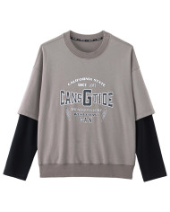 autumn big fat child  large printing long sleeve sweat shirt