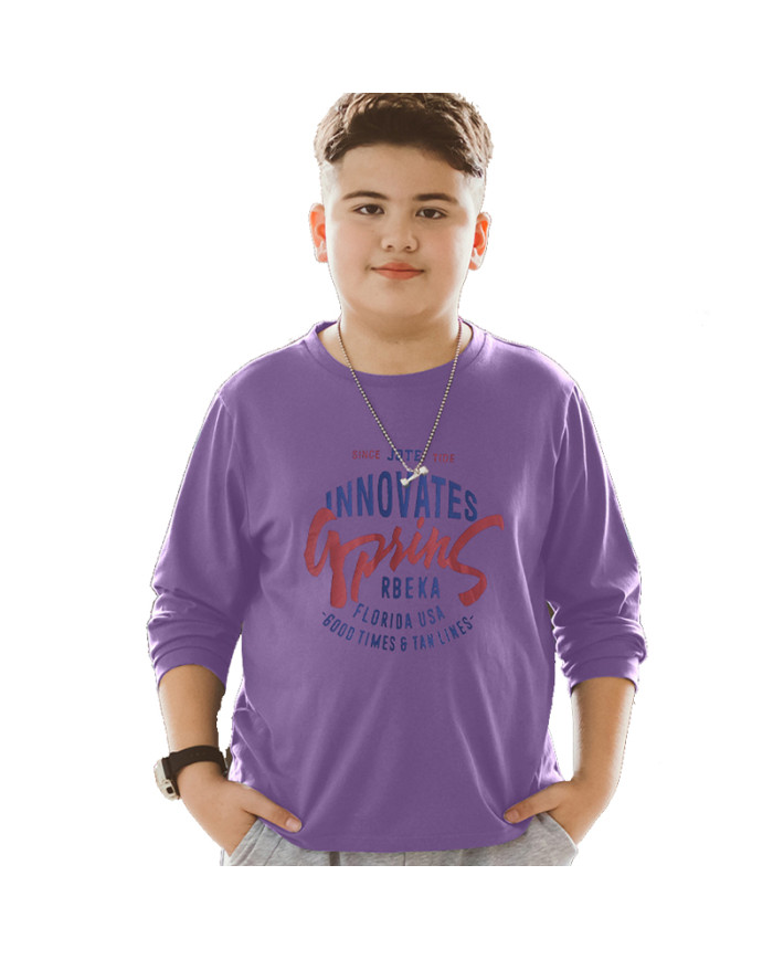 big size fat child  large printing long sleeve T-shirt