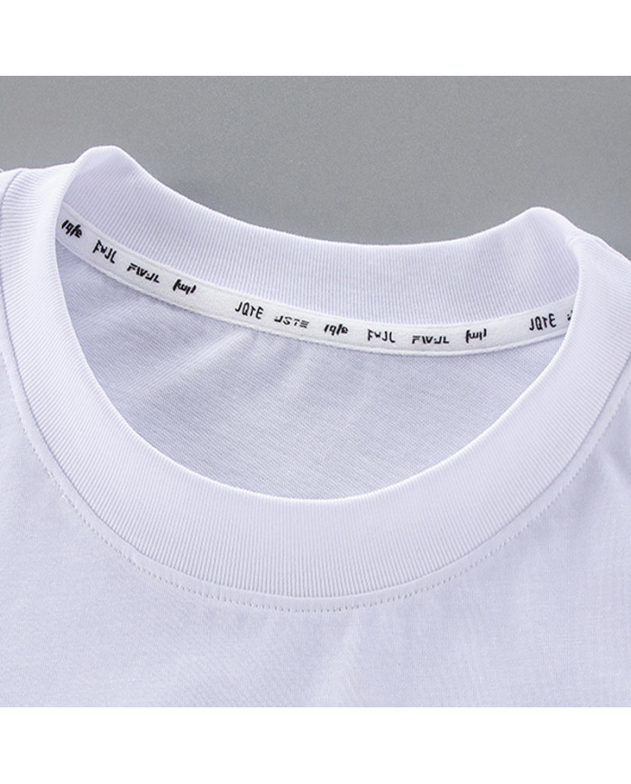 big size fat child  large printing long sleeve T-shirt