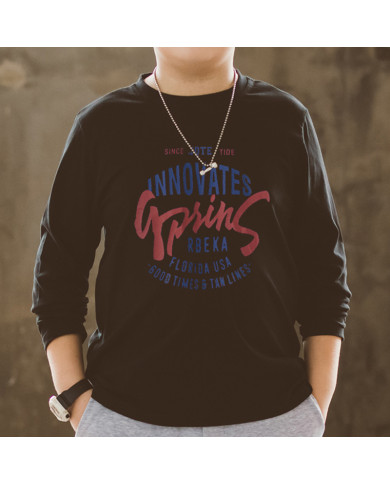 big size fat child  large printing long sleeve T-shirt