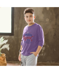 big size fat child  large printing long sleeve T-shirt