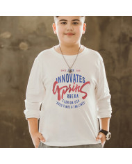 big size fat child  large printing long sleeve T-shirt