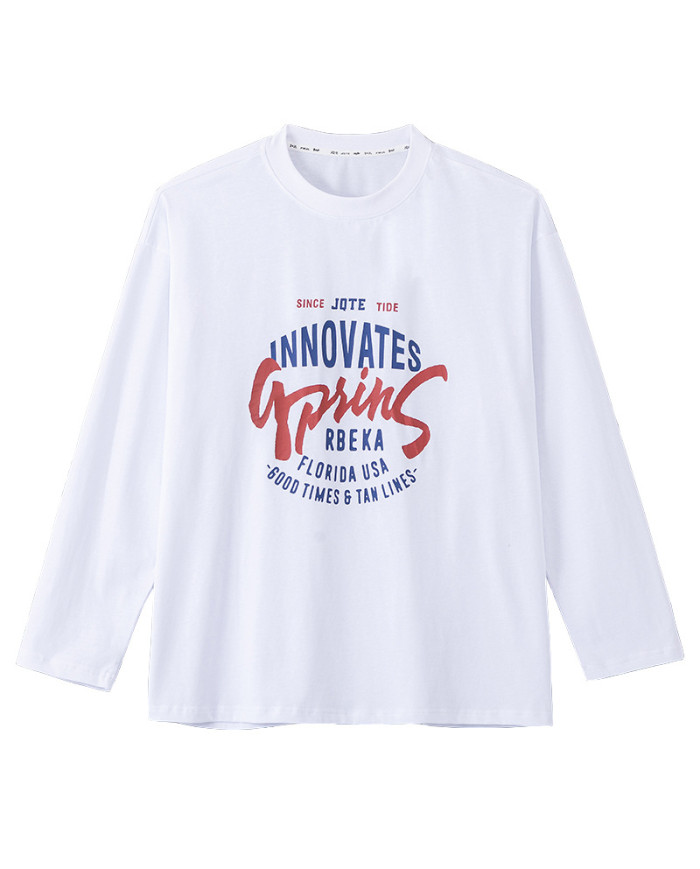 big size fat child  large printing long sleeve T-shirt