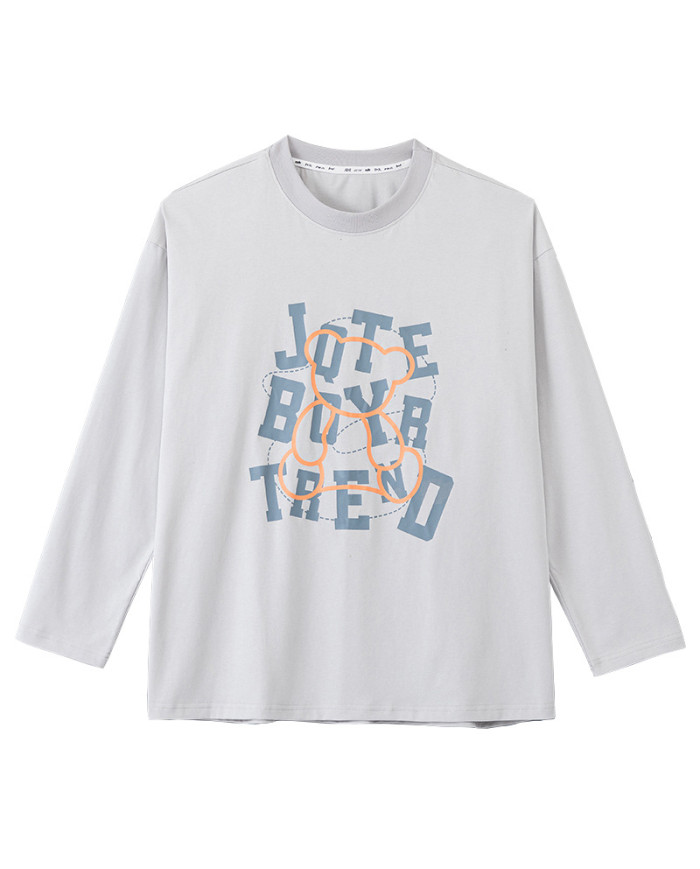 big size fat child autumn large printing long sleeve T-shirt