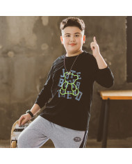 big size fat child autumn large printing long sleeve T-shirt