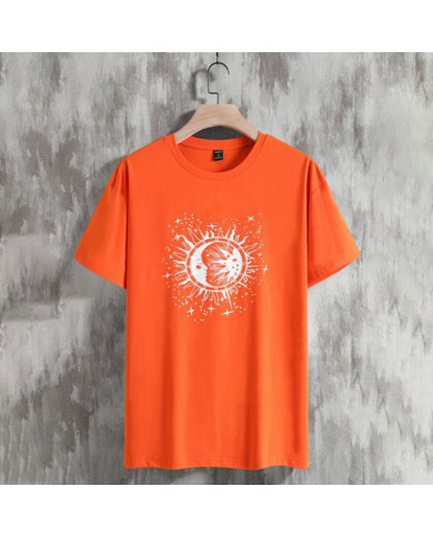 summer sun print short sleeve men T-shirt