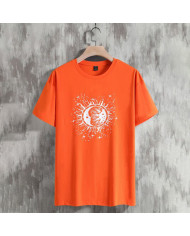 summer sun print short sleeve men T-shirt