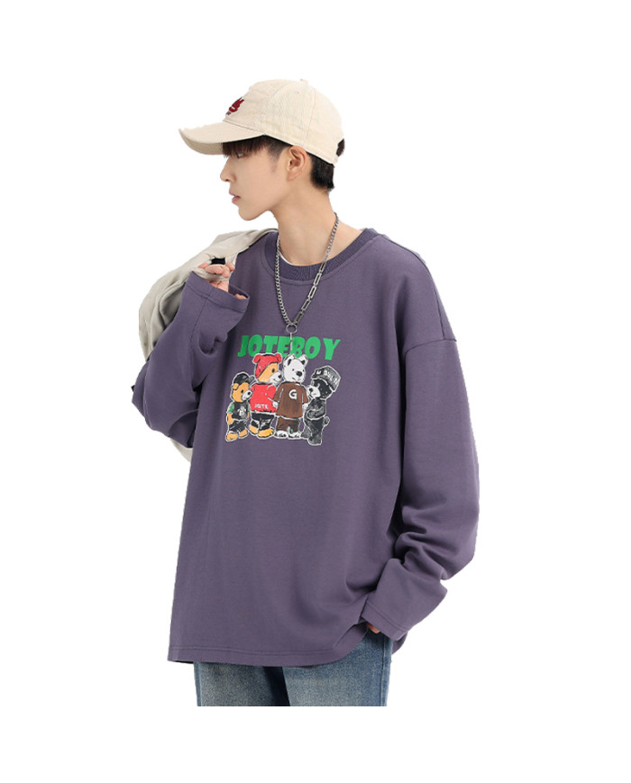 autumn child  large loose fit printing long sleeve T-shirt