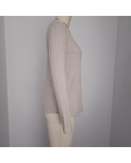 apricot autumn women lace round collar pit strip sanding T-shirt