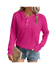 autumn women loose stripe hooded long sleeve T-Shirt