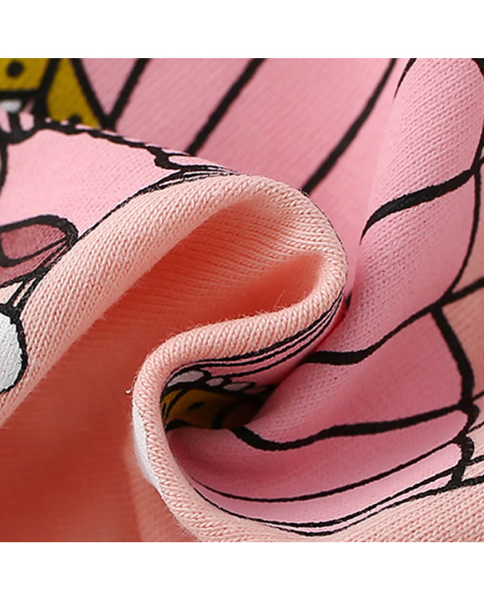 autumn cartoon printing long sleeve girl kids cotton T-shirt