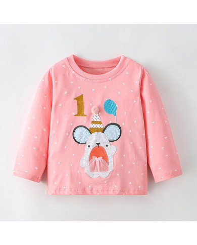 autumn cartoon printing long sleeve girl kids cotton T-shirt