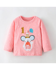 autumn cartoon printing long sleeve girl kids cotton T-shirt
