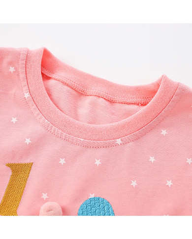 autumn cartoon printing long sleeve girl kids cotton T-shirt