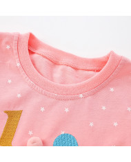 autumn cartoon printing long sleeve girl kids cotton T-shirt