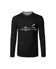 3D print cardiogram fashion long sleeve men T-shirt