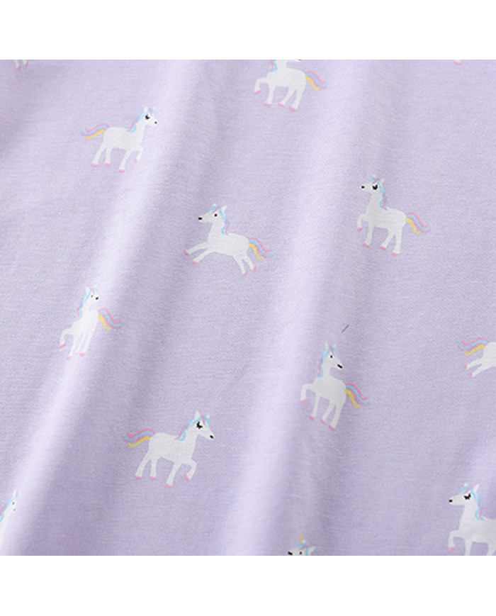 autumn horse printing long sleeve kids cotton T-shirt