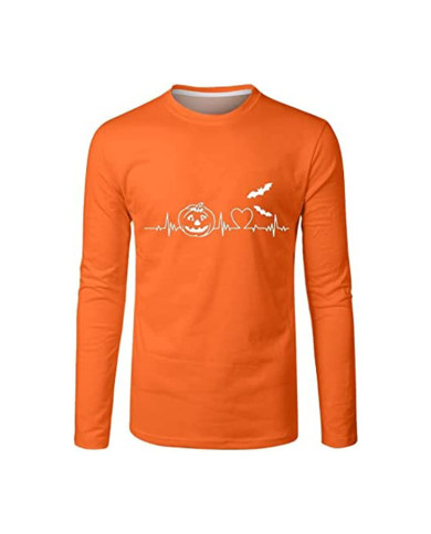 3D print cardiogram fashion long sleeve men T-shirt