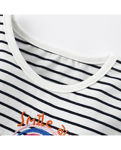 autumn stripe horse printing long sleeve kids cotton T-shirt