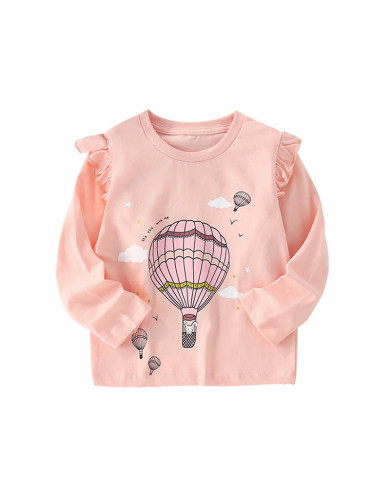 autumn cartoon printing long sleeve girl kids cotton T-shirt