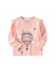 autumn cartoon printing long sleeve girl kids cotton T-shirt