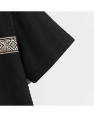 summer men leisure round collar black T-shirt