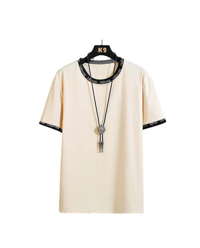 summer fashion round collar short sleeve men T-shirt