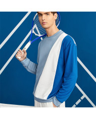 autumn men leisure stand collar blue long sleeve T-shirt