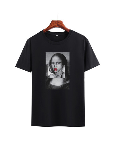 summer men street fashion printing cotton loose  T-shirt