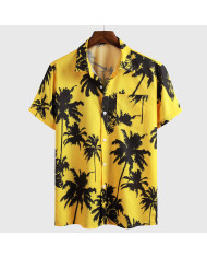 Men's fashion print style black T-shirt