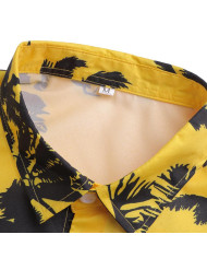 summer men printing Hawaii style thin cardigan T-shirt