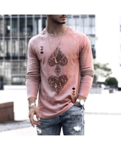 men heart printing street fashion long sleeve T-shirt