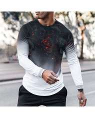 men floral slim long sleeve underlay T-shirt